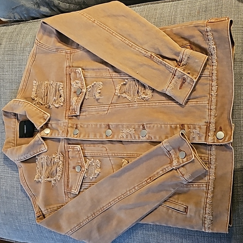 Distressed Mauve Jean coat